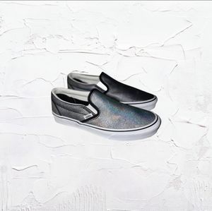 *NWT* VANS Authentic Classic Slip-on Prism Suede Metallic Silver/Sz: W 8.5 / M 7